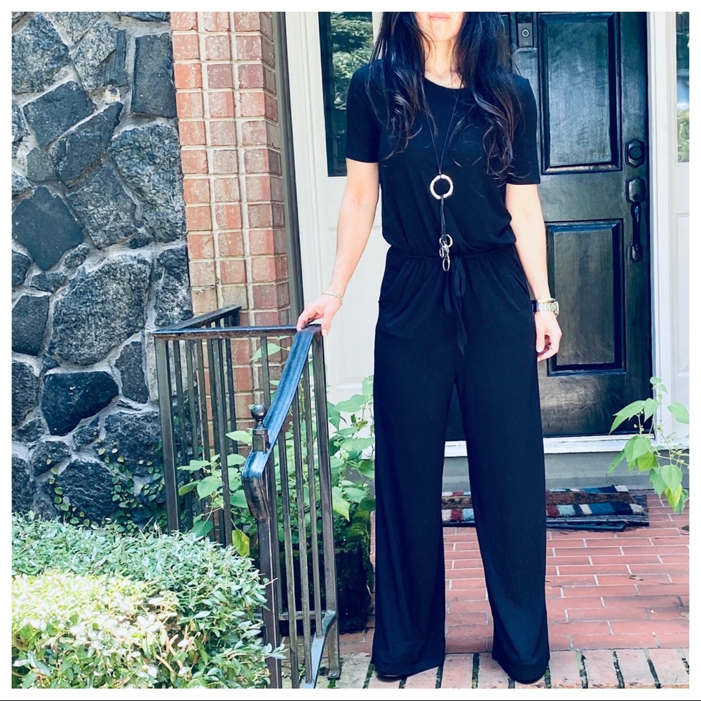 BLACK FABULOUS WIDE LEG SIDE POCKETS JUMPSUIT - Picture 11 of 12